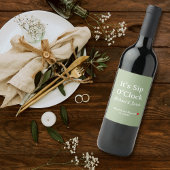 Rustic Wedding Sage Green It’s Sip O’Clock Custom ワインラベル