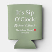 Rustic Wedding Sage Green It’s Sip O’Clock Custom 缶クーラー (裏面)