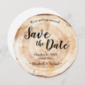 Rustic Wedding Save the date QR Code website 招待状 (正面/裏面)