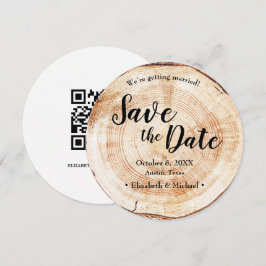 Rustic Wedding Save the date QR Code website 招待状