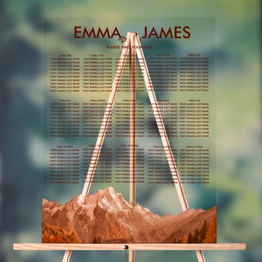 Rustic wedding seating chart Acrylic Sign アクリルサイン (ニュートラル)