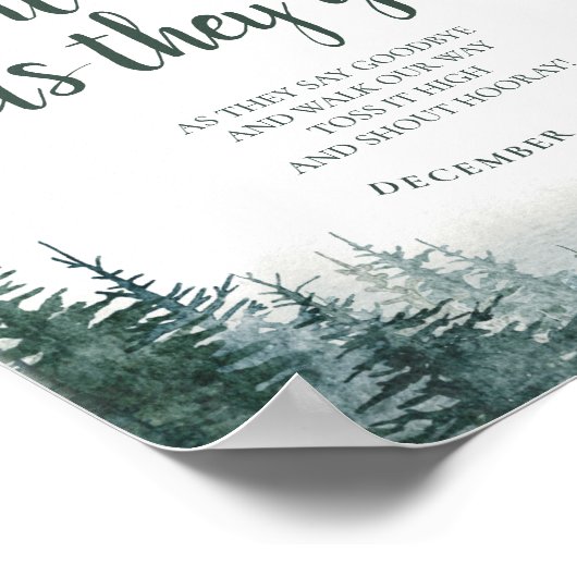 Rustic Wedding Send Off Sign Matte Value Poster ポスター (角)