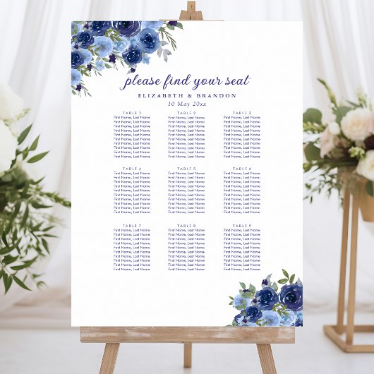 Rustic Wedding with Blue Navy Flowers ポスター