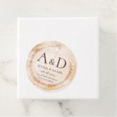 Rustic Wedding wood grain Monogram thank you フェイバータグ (インサイチュ)