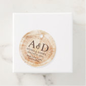 Rustic Wedding wood grain Monogram thank you フェイバータグ (インサイチュ)