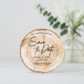 Rustic Wedding Wood Grain save the date Photo 招待状 (スタンド正面)