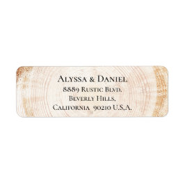 Rustic Wedding Wood grain tree bark ring Custom ラベル