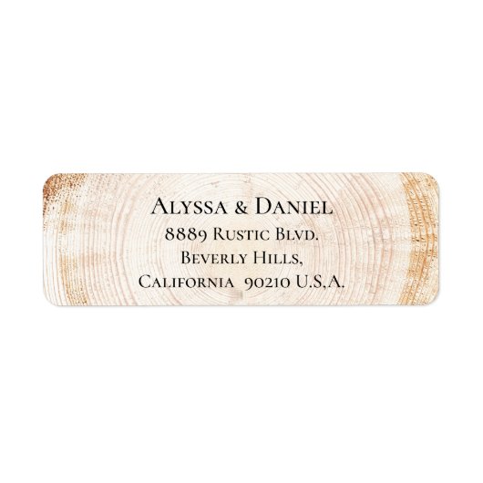 Rustic Wedding Wood grain tree bark ring Custom ラベル (正面)