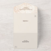 Rustic Wedding wood Tree bark rings Unique オールインワン招待状 (外側)