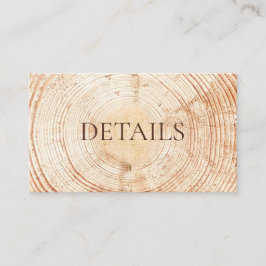 Rustic Wedding Woodland Details QR code Template エンクロージャーカード