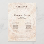 Rustic Wedding woodland Tree bark Custom Program プログラム (裏面)