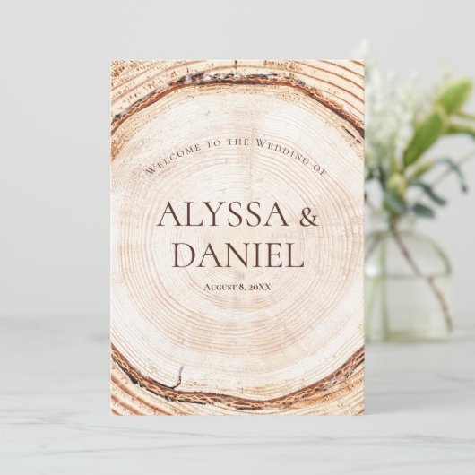 Rustic Wedding woodland Tree bark Custom Program プログラム (スタンド正面)