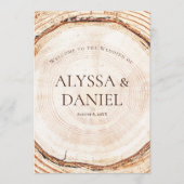 Rustic Wedding woodland Tree bark Custom Program プログラム (正面)