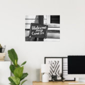 Rustic Welcome Sign Please Come In Poster ポスター (ホームオフィス)