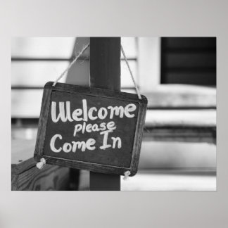 Rustic Welcome Sign Please Come In Poster ポスター