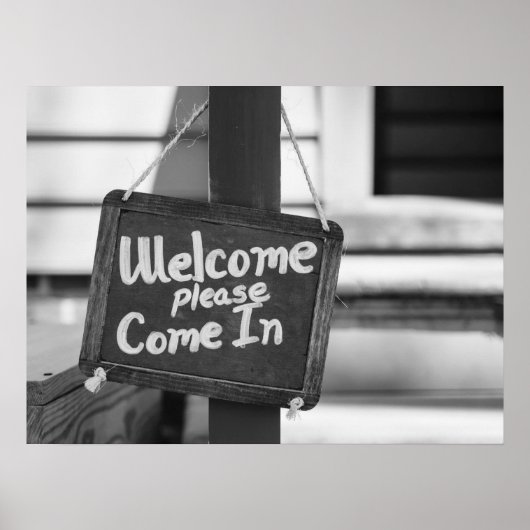 Rustic Welcome Sign Please Come In Poster ポスター (正面)