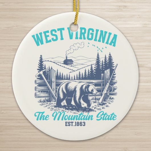 Rustic West Virginia Nature Scene  セラミックオーナメント