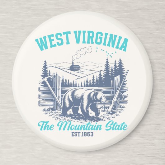 Rustic West Virginia Nature Scene with Bear マグネット