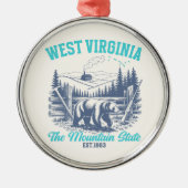 Rustic West Virginia Nature Scene with Bear メタルオーナメント (正面)