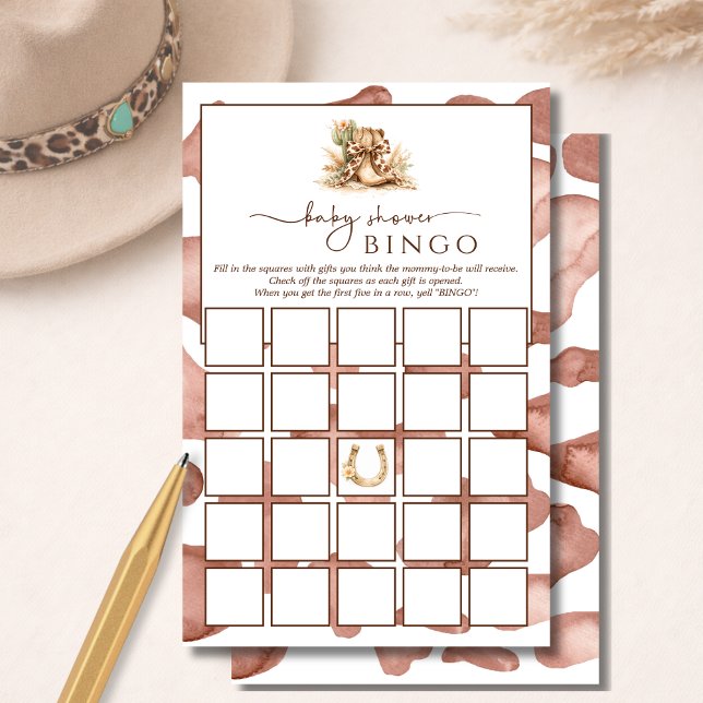 Rustic Western Baby Shower Bingo Activity Game (クリエイターアップロード済み)