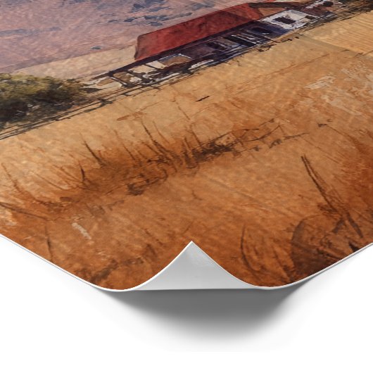 Rustic Western Barn Wedding Welcome Sign ポスター (角)