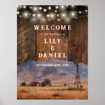 Rustic Western Barn Wedding Welcome Sign