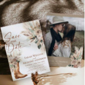 Rustic Western Boho Cowgirl Boots Save the Date セーブザデート