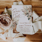 Rustic Western Boho Cowgirl Boots Save the Date セーブザデート