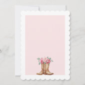 Rustic Western Bridal Shower Blush Pink Floral 招待状 (裏面)