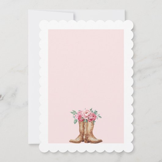 Rustic Western Bridal Shower Blush Pink Floral 招待状 (裏面)