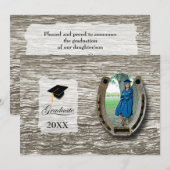 Rustic Western College Graduation Announcement  招待状 (正面/裏面)
