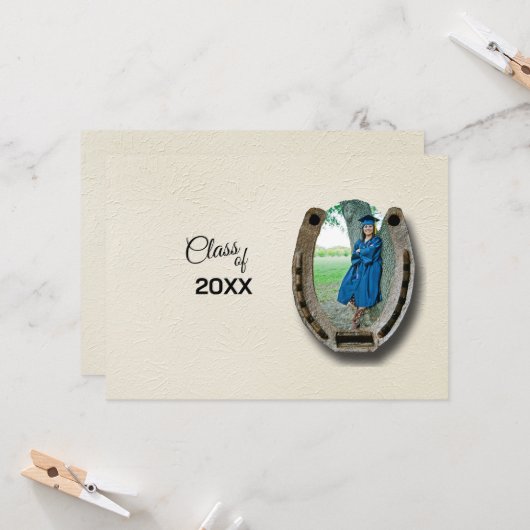 Rustic Western College Graduation Announcement  招待状 (正面/裏面インサイチュ)