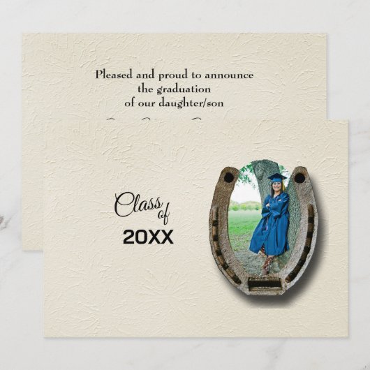 Rustic Western College Graduation Announcement  招待状 (正面/裏面)