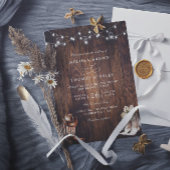 Rustic Western Country Barn QR Code Wedding 招待状