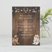 Rustic Western Country Barn QR Code Wedding 招待状 (スタンド正面)