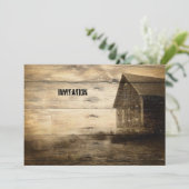 rustic western country old barn farmhouse cabin 招待状 (スタンド正面)