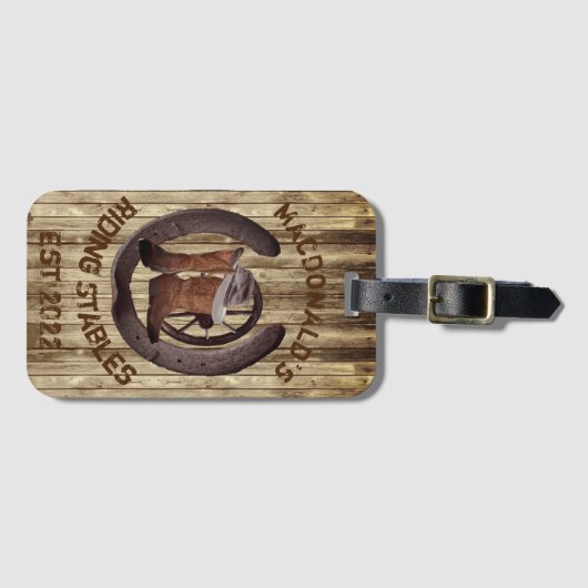 Rustic western cowboy ラゲッジタグ (正面横)