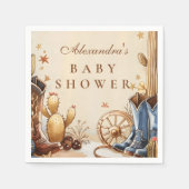 Rustic Western Cowboy Baby Shower スタンダードカクテルナプキン (正面)