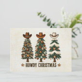 Rustic Western Cowboy Christmas Photo シーズンカード (スタンド正面)