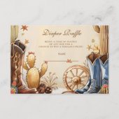Rustic Western Cowboy Nappy Raffle エンクロージャーカード (正面)