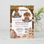 Rustic Western Cowboy or Cowgirl Gender Reveal 招待状 (スタンド正面)
