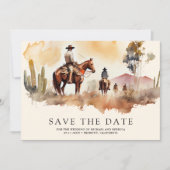 Rustic Western Cowboy Photo Collage Wedding セーブザデート (正面)