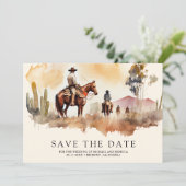 Rustic Western Cowboy Photo Collage Wedding セーブザデート (スタンド正面)