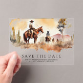 Rustic Western Cowboy Wedding Save the Date アクリル招待状 (インサイチュ (ポータブル))