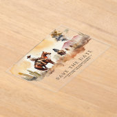 Rustic Western Cowboy Wedding Save the Date アクリル招待状 (レイダウン)