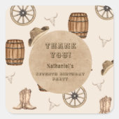 Rustic western cowboy you are wanted birthday  スクエアシール (正面)
