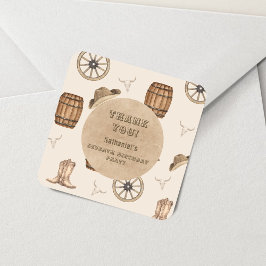 Rustic western cowboy you are wanted birthday スクエアシール