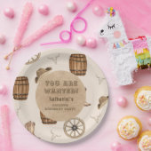 Rustic western cowboy you are wanted birthday ペーパープレート (パーティー)