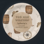 Rustic western cowboy you are wanted birthday  ペーパープレート<br><div class="desc">Make your little ones birthday party wild west celebration with this Rustic Western Cowboy Birthday Invitation. Featuring a charming rustic western design with cowboy inspired elements and vintage brown tones, this invitation is perfect for a cowboy themed birthday party, rodeo birthday celebration, or wild west party. Ideal for little cowboy...</div>