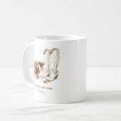 Rustic Western Cowgirl Boots Happy 30th Birthday コーヒーマグカップ (正面左)